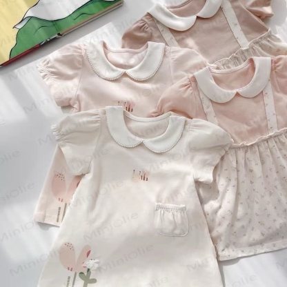 Baby Kleinkind -Mädchen-Kleid mit Peter-Pan-Kragen und Biene - image 1