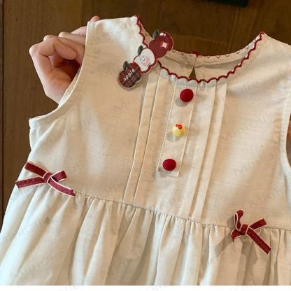 Ärmelloses Kleid mit Cartoon Schleife für Baby und Kleinkind - image 3