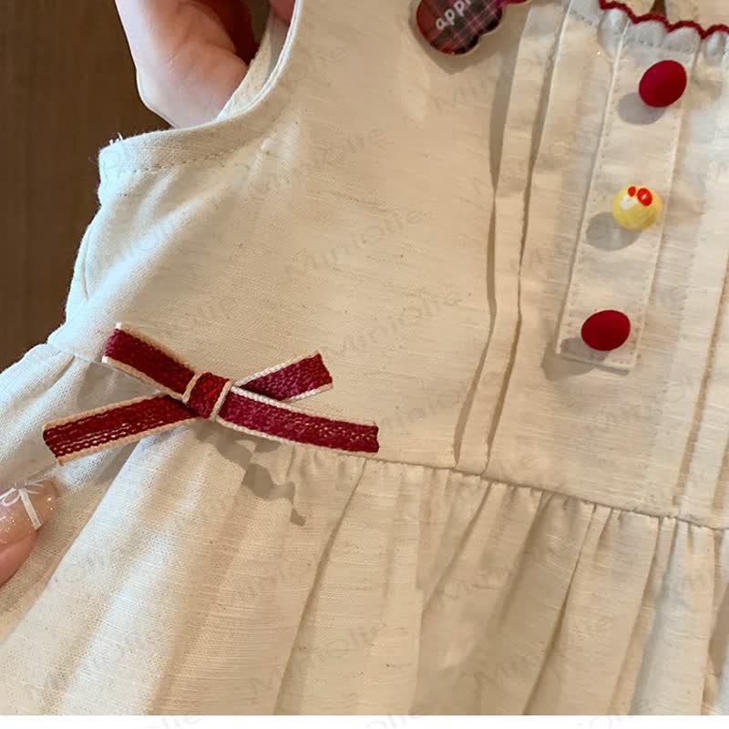 Ärmelloses Kleid mit Cartoon Schleife für Baby und Kleinkind - image 4