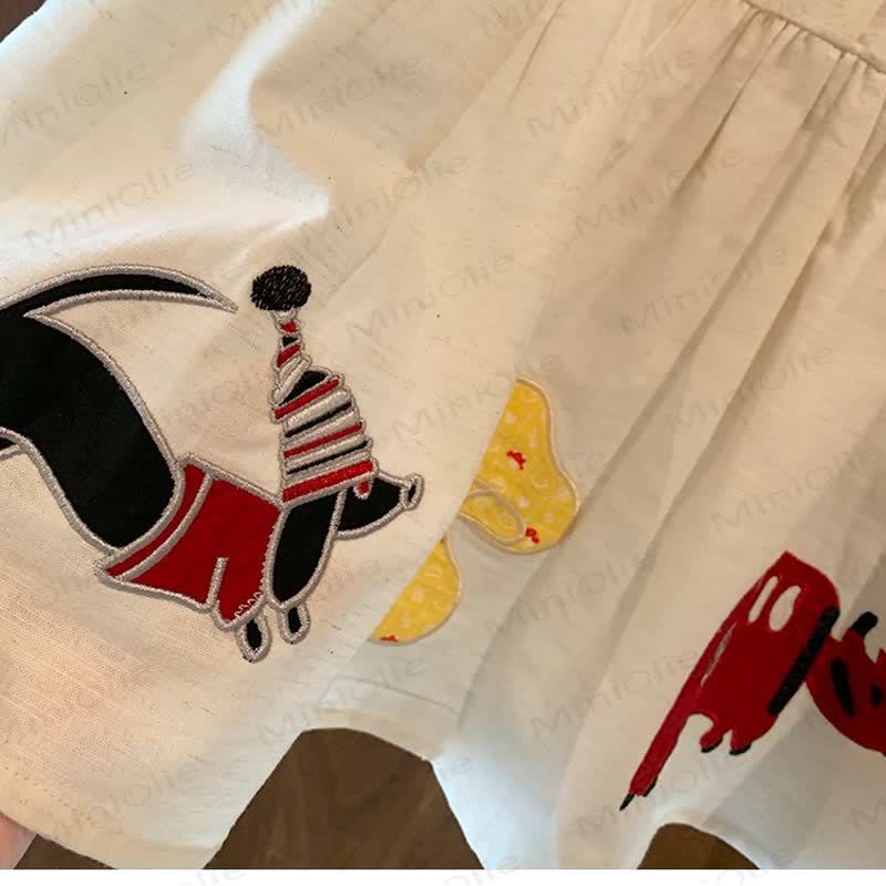 Ärmelloses Kleid mit Cartoon Schleife für Baby und Kleinkind - image 6