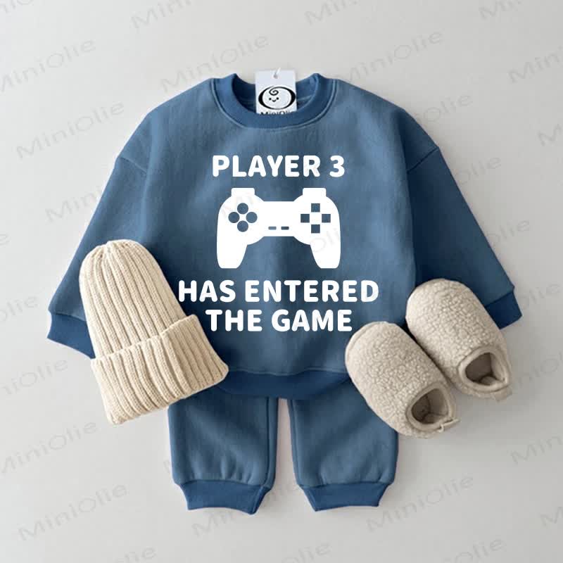 PLAYER 3 HAS ENTERED THE GAME Baby Sweatshirt 2-teiliges Blau Set - Blau - 2-3J - image 1