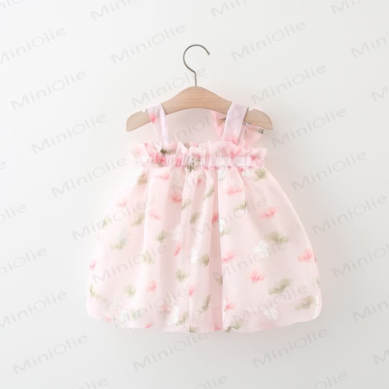 Kleid für Baby , Mädchen , Schleife und Blume - Rosa - 3-5J - image 2