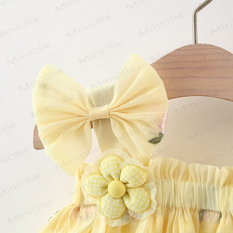 Kleid für Baby , Mädchen , Schleife und Blume - image 3