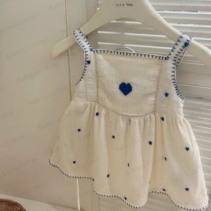 Baby Kleinkind Kleid mit Herz, Beige, mit Trägern  - image 2