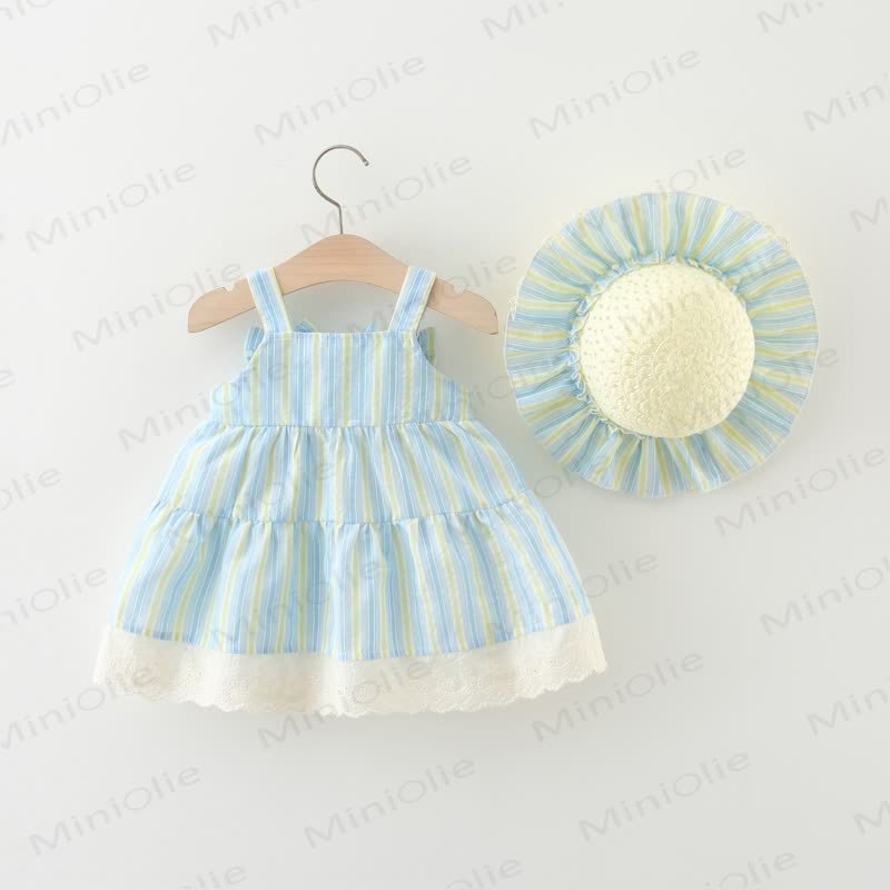 Streifen Kleid für Baby und Kleinkind mit Hut - image 2