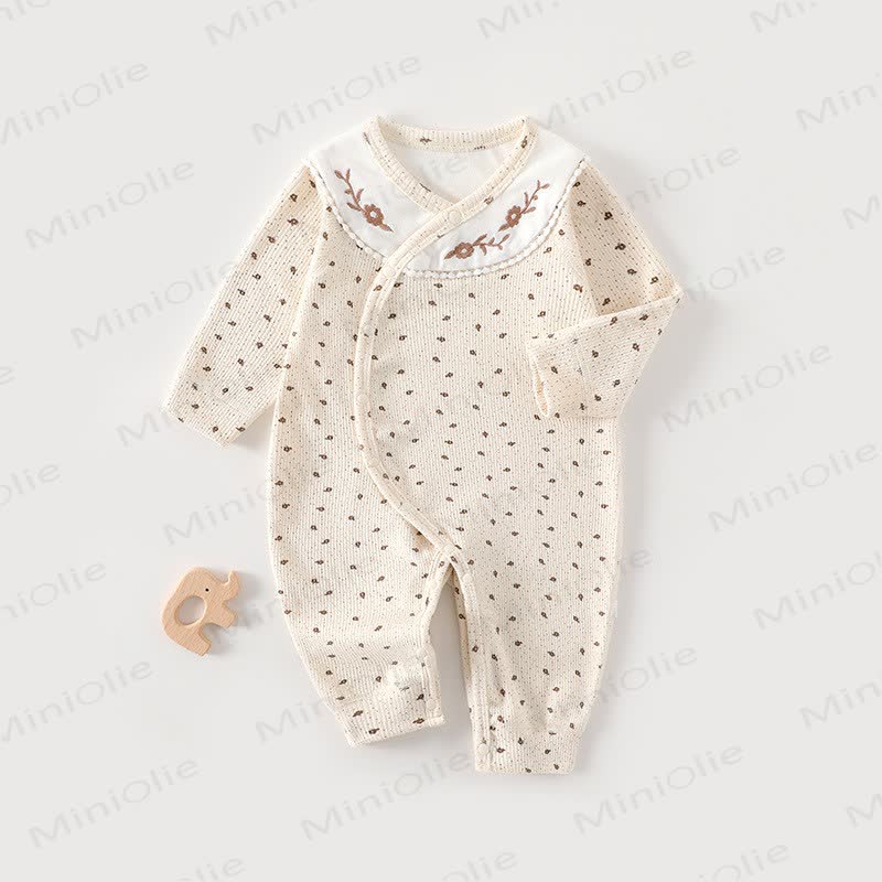 Baby Punkt Moon Gestickt Strampler - Beige - 18-24M - image 1