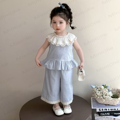 Set aus Lace und Hose für Kleinkind - Blau - 6-7J - image 6