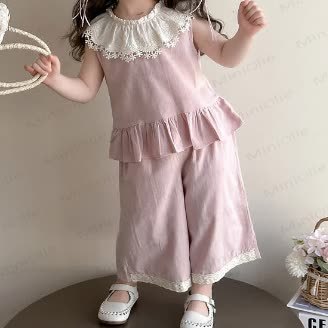 Set aus Lace und Hose für Kleinkind - Rosa - 6-7J - image 4