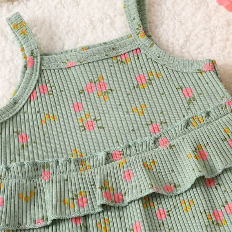 2-teiliges Set für Baby : Spitze und Hose mit Blumen - image 2