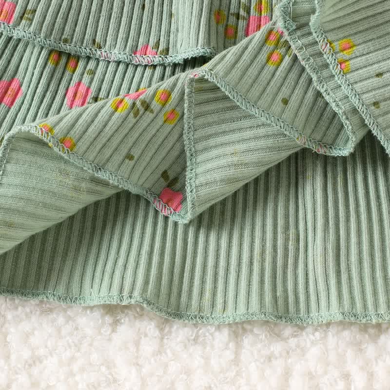 2-teiliges Set für Baby : Spitze und Hose mit Blumen - image 4