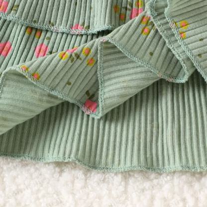 2-teiliges Set für Baby : Spitze und Hose mit Blumen - image 4