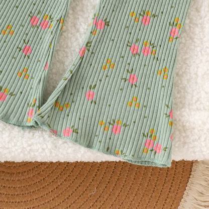 2-teiliges Set für Baby : Spitze und Hose mit Blumen - image 3