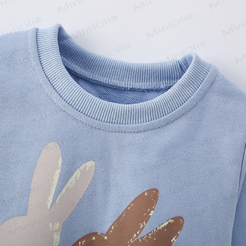 Kleinkind Kind Hase Blau Sitzshirt - image 2