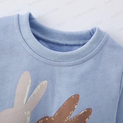 Kleinkind Kind Hase Blau Sitzshirt - image 2