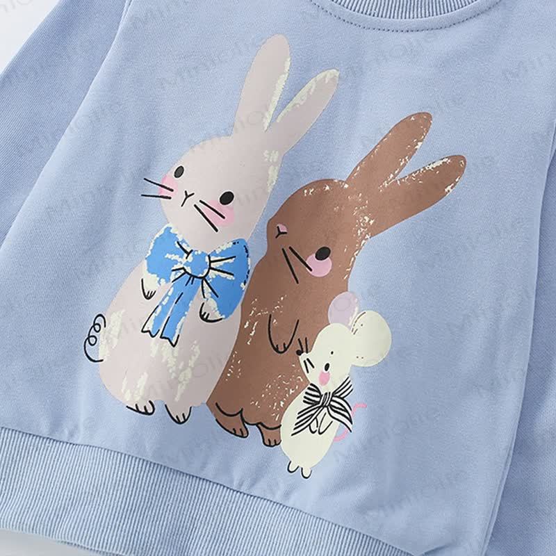 Kleinkind Kind Hase Blau Sitzshirt - image 3