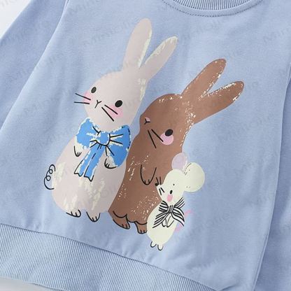 Kleinkind Kind Hase Blau Sitzshirt - image 3