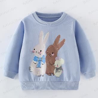 Kleinkind Kind Hase Blau Sitzshirt - Blau - 8-9J - image 1