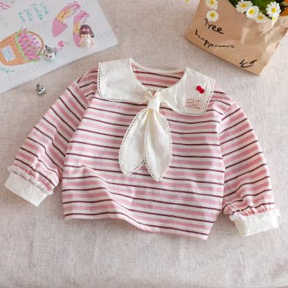 Baby Kleinkind Mädchen Rosa Streifen T-Shirt - Rosa - 4-5J - image 1