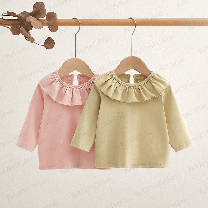 Baby -T-Shirt mit Rüschenkragen - Rosa - 2-3J - image 1