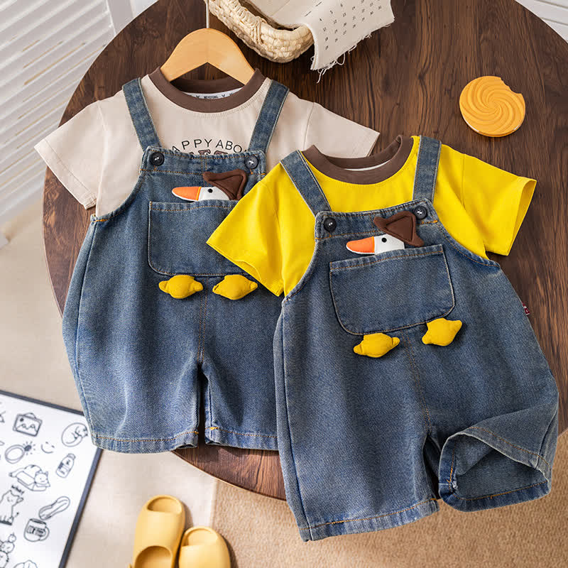 Set aus T-Stück -T- Ente und Overalls für Kleinkind - image 1