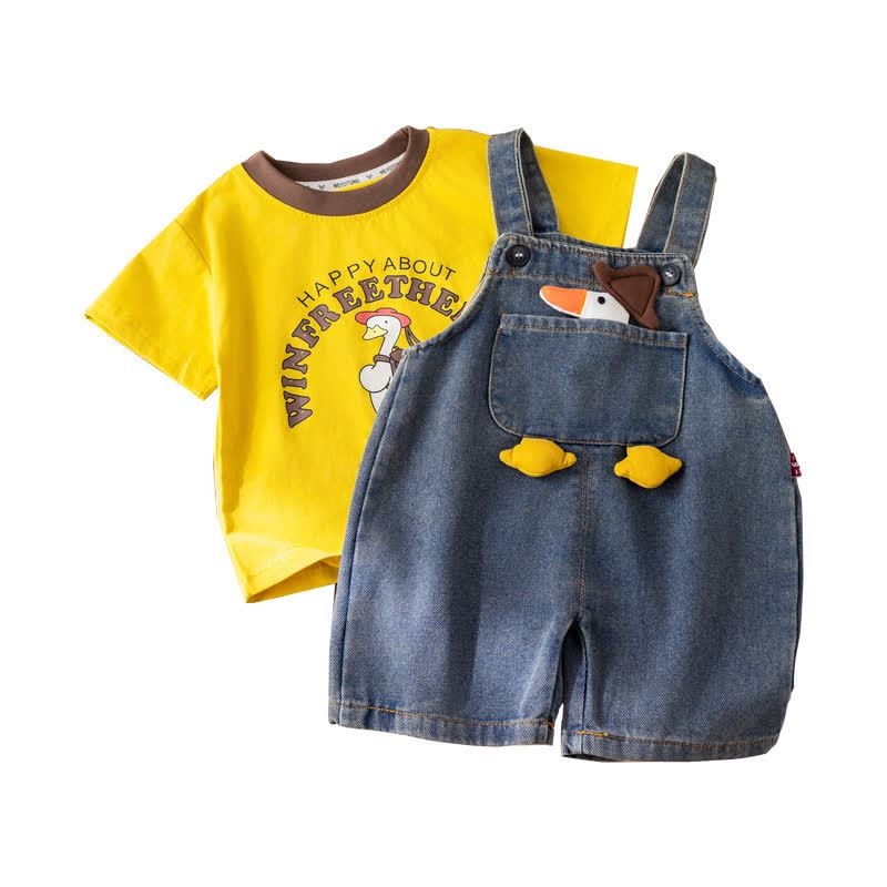 Set aus T-Stück -T- Ente und Overalls für Kleinkind - image 7