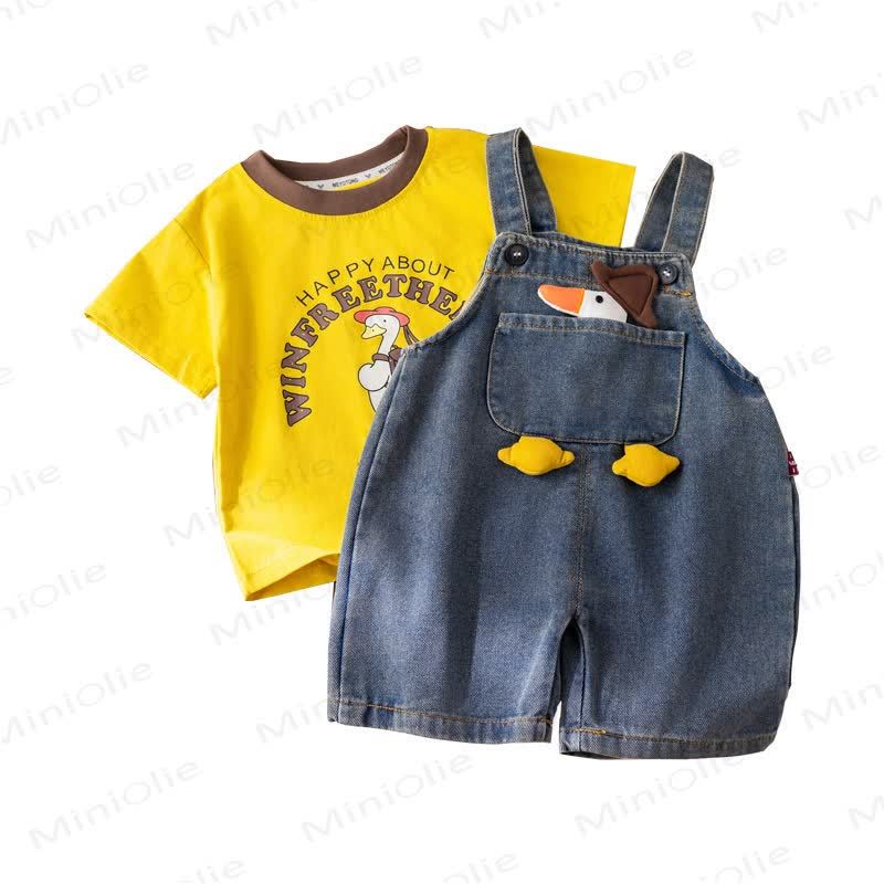 Set aus T-Stück -T- Ente und Overalls für Kleinkind - image 7