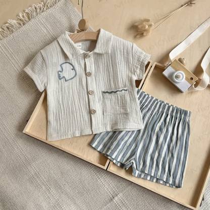 Baby Fisch Shirt und Shorts 2-teiliges Set - Beige - 2-3J - image 1
