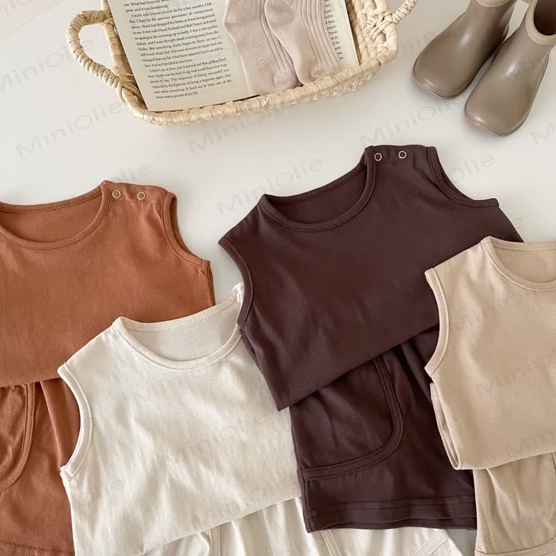 Baby Set aus Einfarbig Tanktop und Shorts mit Tasche - image 4