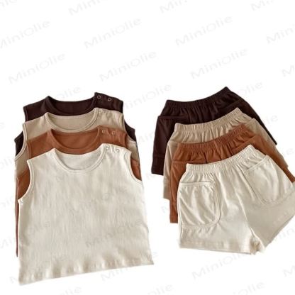 Baby Set aus Einfarbig Tanktop und Shorts mit Tasche - image 5