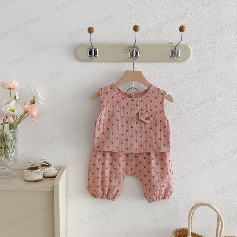 Kleinkind Set mit Punktmuster -Tanktop und Hose - image 11