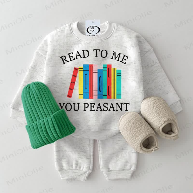 READ TO ME YOU PEASANT! Baby Sweatshirt Set , 2-teilig - Hellgrau - 2-3J - image 3