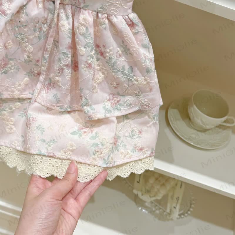 Rosa Blumen Kleid mit Hut für Kleinkind - image 3