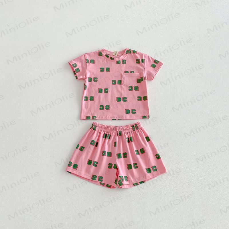 Kleinkind Alphabet- T-Stück und Shorts Set - Rosa - 6-7J - image 8