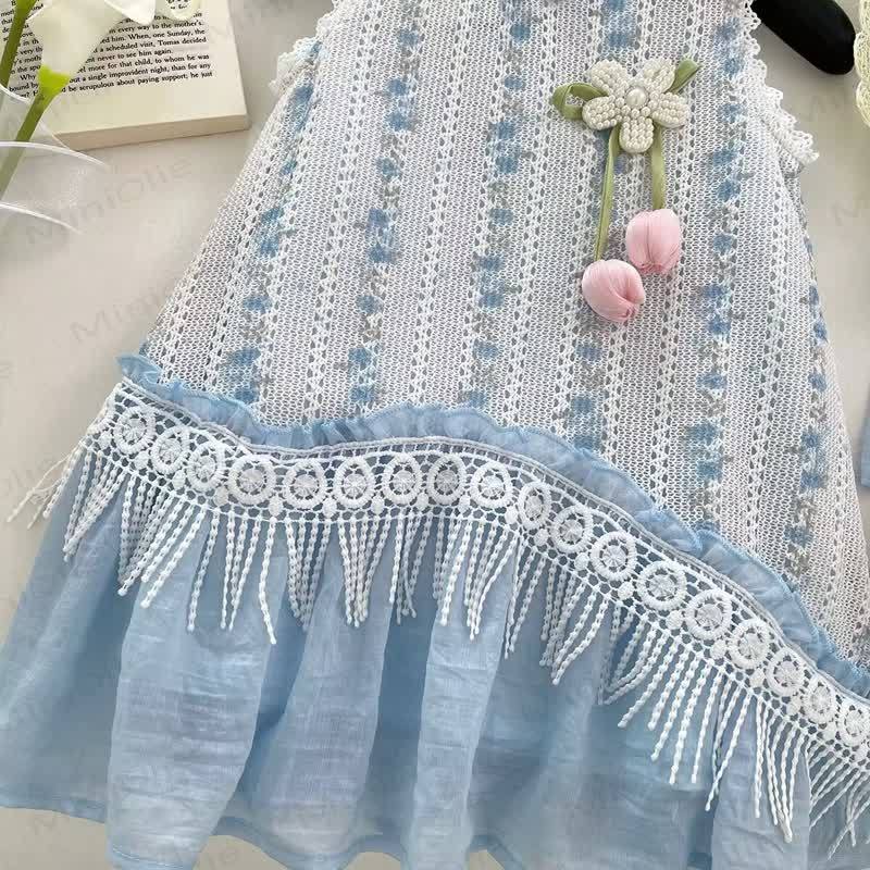 Kleinkind aus Blau Blume mit Hut - image 3