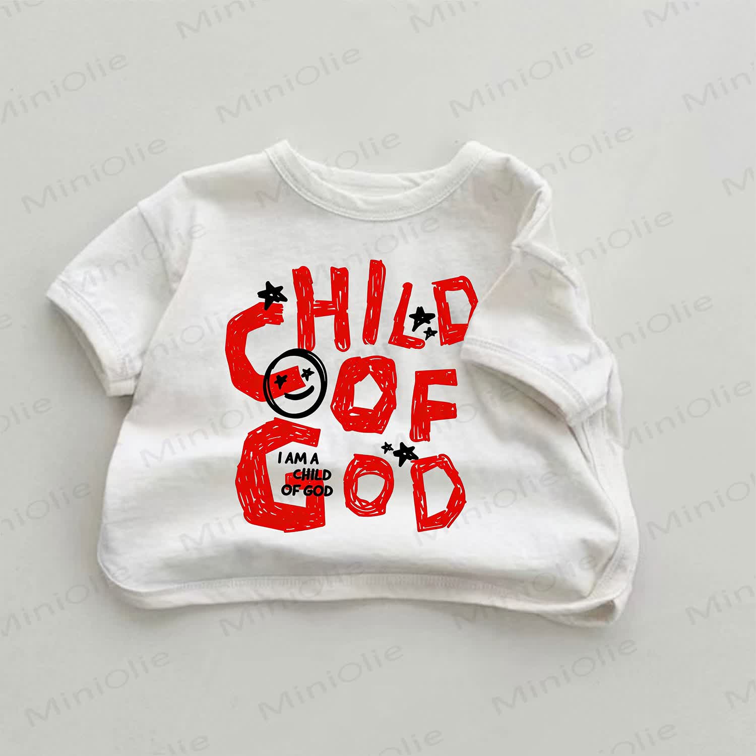 CHILD OF GOD Baby Smiley Gesicht Weißes T-Shirt - Weiß - 18-24M - image 1
