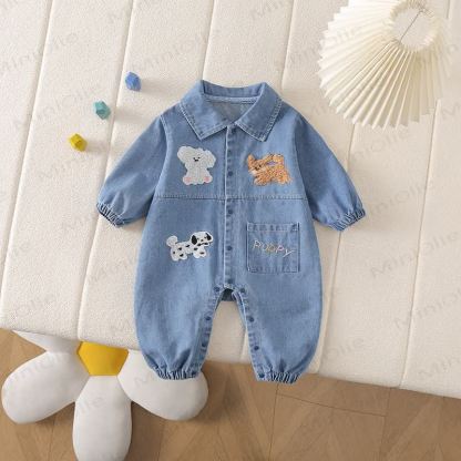 Baby Puppy Pocket Denim Strampler - Blau - 18-24M - image 1
