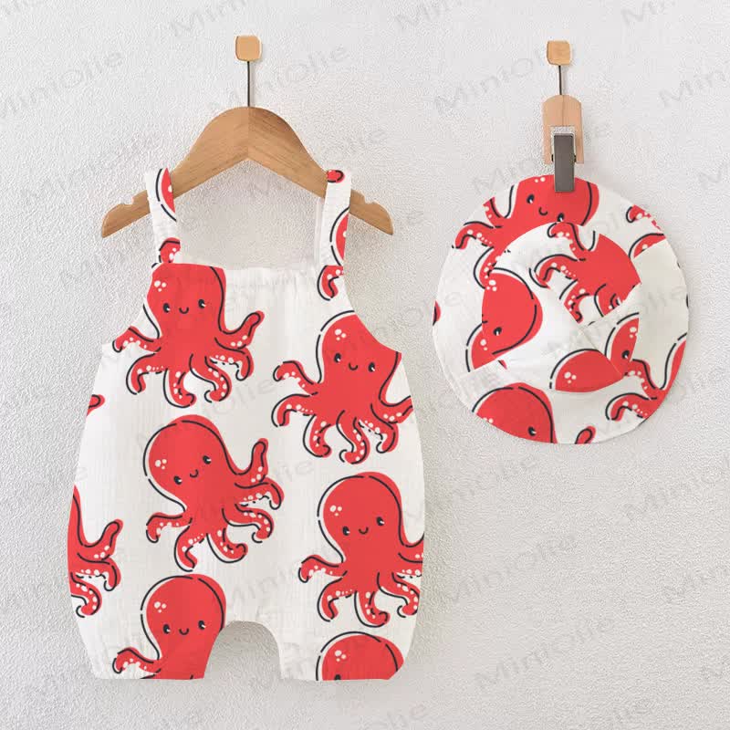 Weißer Baby Strampler mit Oktopus-Print und Hut - Weiß - 18-24M - image 1