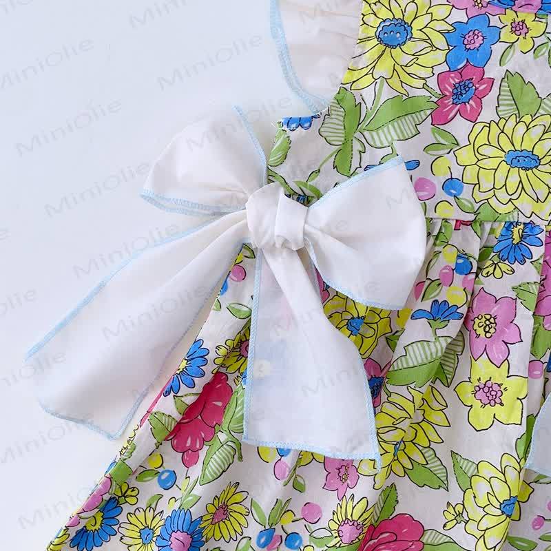 Kleid mit Blumen , Schleife und Rüschenärmeln - image 4