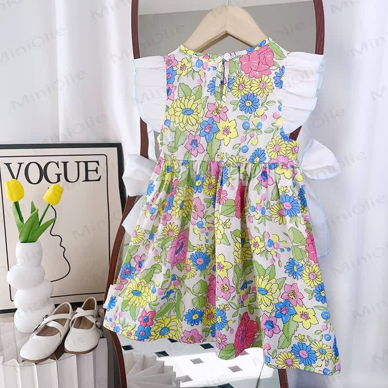 Kleid mit Blumen , Schleife und Rüschenärmeln - image 2