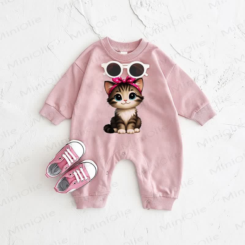 Baby Lovely Cat Rosa Strampler - Rosa - 2-3J - image 1