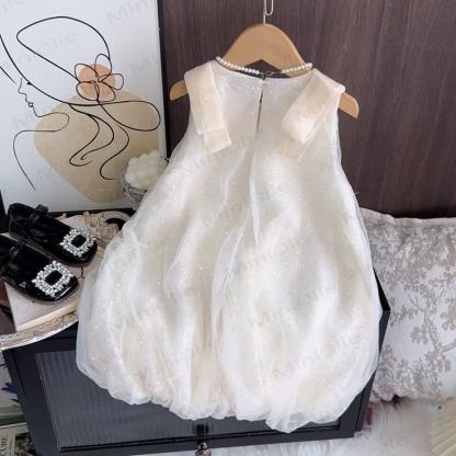 Kleinkind -Netz- Kleid , Einfarbig, ärmellos - image 12