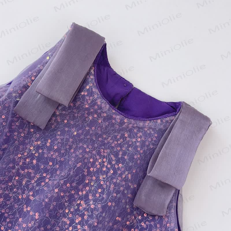 Kleinkind -Netz- Kleid , Einfarbig, ärmellos - image 3