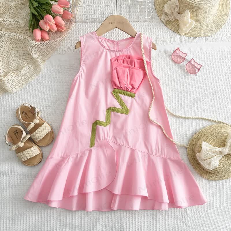 Kleinkind Kleid in Rosa, ärmellos - Rosa - 6-7J - image 1