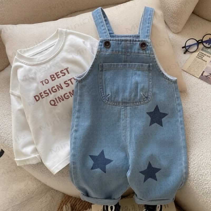 Overalls mit Sternenmuster und Taschen für Kleinkinder - image 1