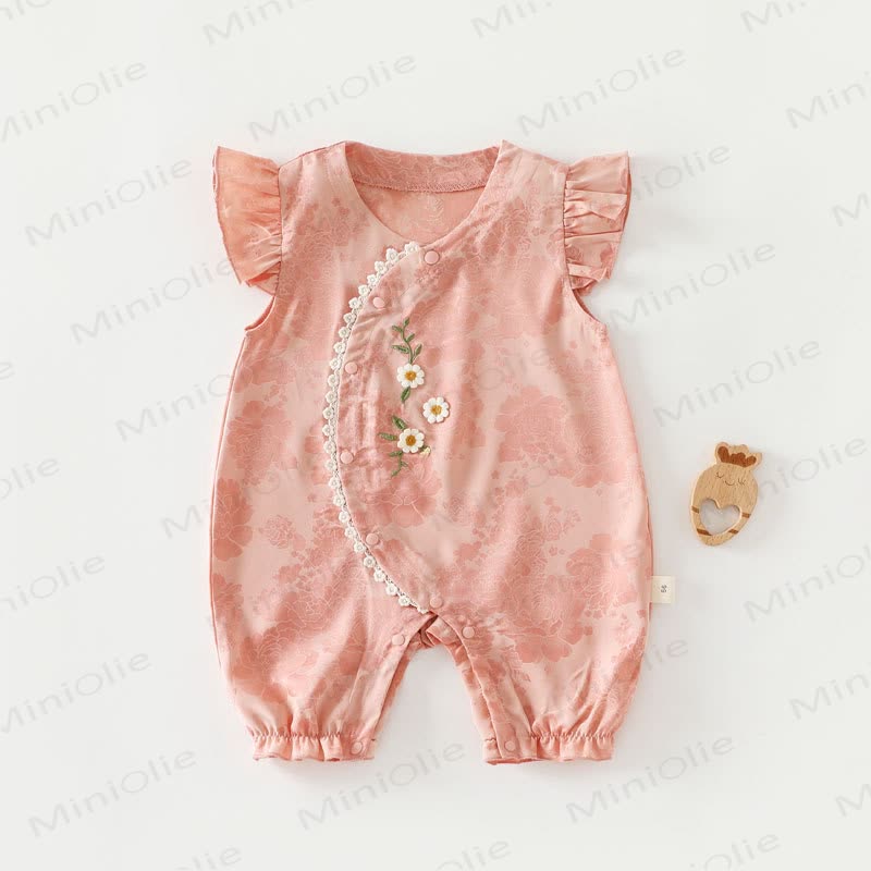 Baby Strampler mit Blumen und flatternden Strampler - Rosa - 18-24M - image 3