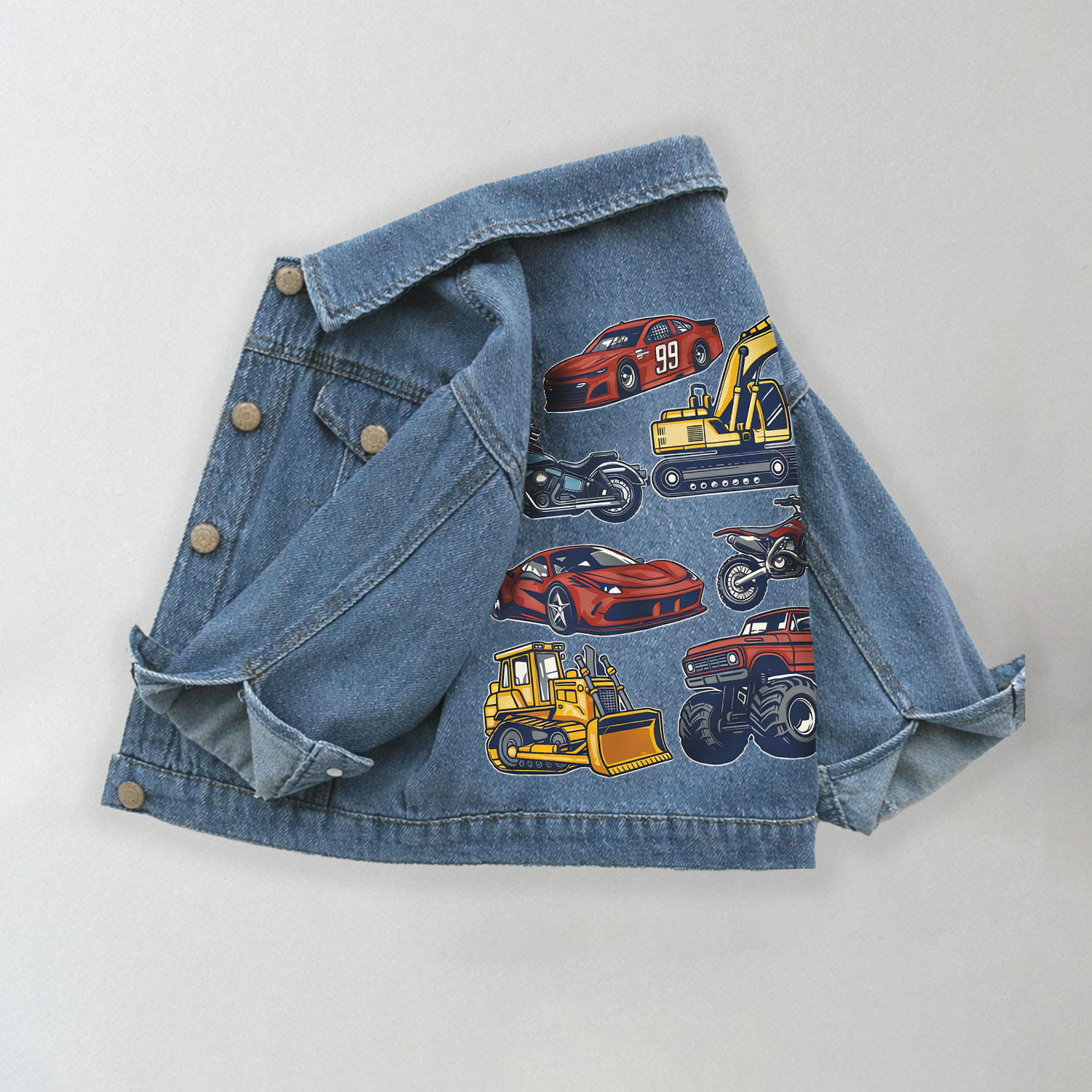 Kleinkind - Fahrzeuge Bagger Denim Auto - Blau - 10-11J - image 1