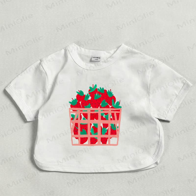 Baby Erdbeere Basket Sommer Weißes T-Shirt - Weiß - 18-24M - image 1