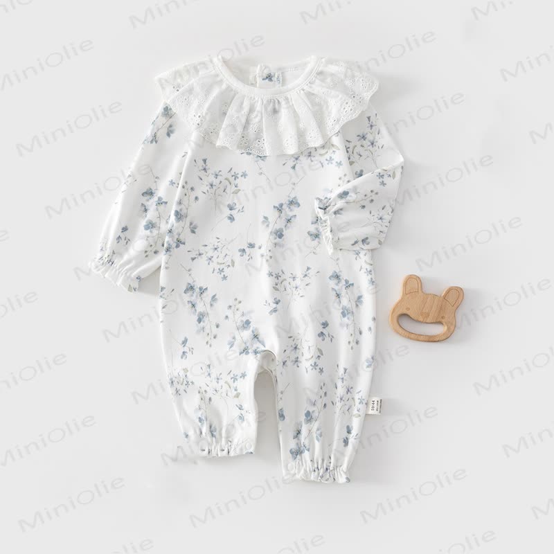 Baby Strampler mit Blumen Lace - Blau - 18-24M - image 1