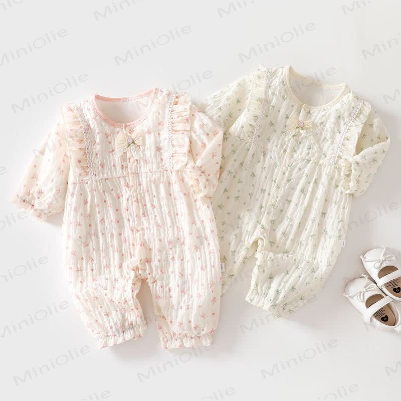 Baby Strampler mit Schleife und Punkt - image 1