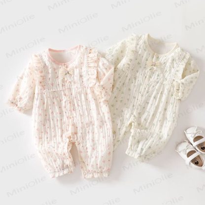 Baby Strampler mit Schleife und Punkt - image 1